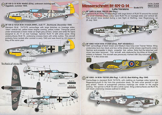 Print Scale 72406 1:72 Messerschmitt Bf-10G-14 Late