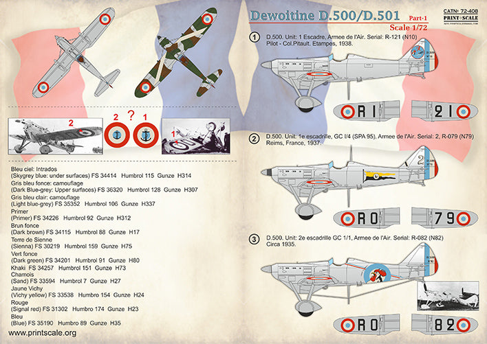 Print Scale 72408 1:72 Dewoitine D.500/D.501 Part 1