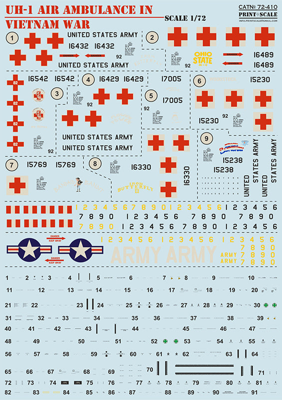 Print Scale 72410 1:72 Bell UH-1 Air Ambulance in Vietnam War