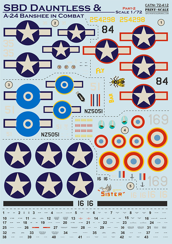 Print Scale 72412 1:72 Douglas SBD Dauntless & A-24 Banshee in Combat Part 2