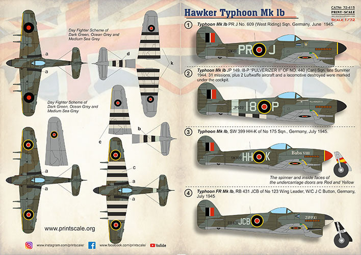 Print Scale 72415 1:72 Hawker Tyhoon Mk.Ib