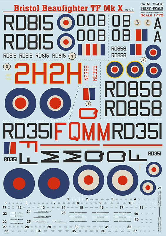Print Scale 72416 1:72 Bristol Beaufighter Mk.X Part 1