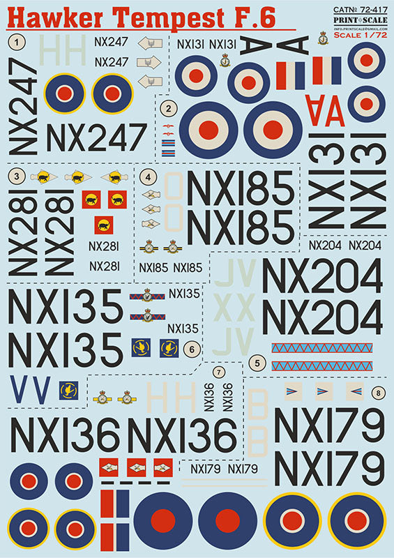 Print Scale 72417 1:72 Hawker Tempest F.6