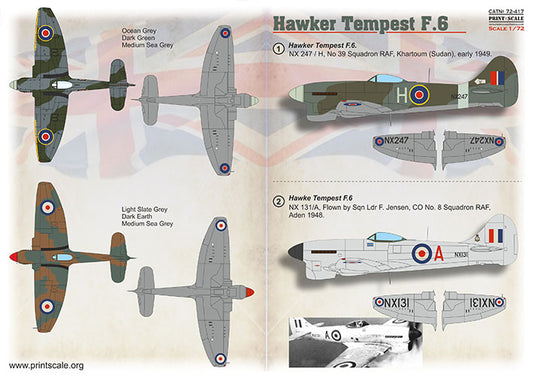 Print Scale 72417 1:72 Hawker Tempest F.6