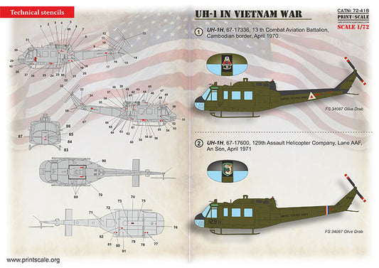 Print Scale 72418 1:72 Bell UH-1 in Vietnam War