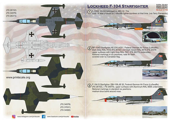 Print Scale 72421 1:72 Lockheed F-104 Starfighter