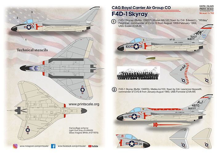 Print Scale 72425 1:72 Douglas F4D-1 Skyray