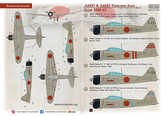 Print Scale 72427 1:72 Mitsubishi A6M Zero-Sen Aces Part 2