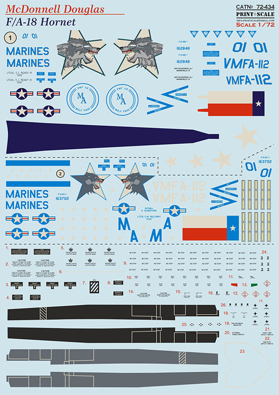 Print Scale 72434 1:72 McDonnell-Douglas F/A-18 Hornet