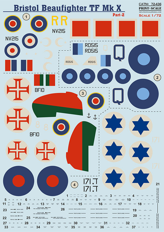 Print Scale 72436 1:72 Bristol Beaufighter Mk.X Part 2