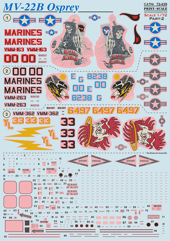 Print Scale 72439 1:72 Bell/Osprey MV-22B Osprey Part 2