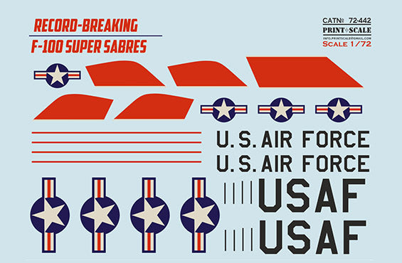 Print Scale 72442 1:72 Record-Breaking North-American F-100 Super Sabre