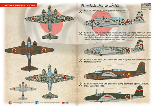 Print Scale 72444 1:72 Mitsubishi Ki-21 Sally