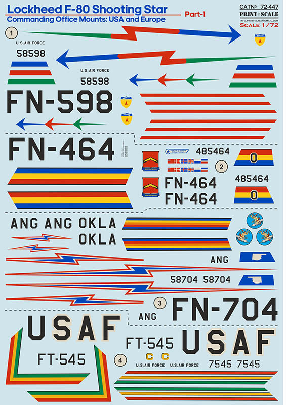 Print Scale 72447 1:72 Lockheed F-80 USA & Europe Part 1