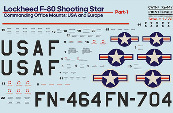 Print Scale 72447 1:72 Lockheed F-80 USA & Europe Part 1