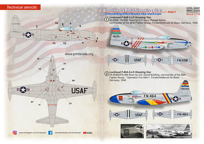 Print Scale 72447 1:72 Lockheed F-80 USA & Europe Part 1