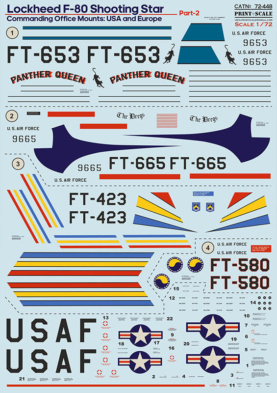 Print Scale 72448 1:72 Lockheed F-80 Shooting Star USA & Europe Part 2