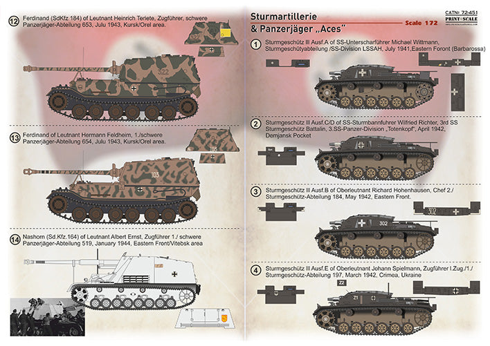 Print Scale 72451 1:72 Sturmartillerie and Panzerjager Aces