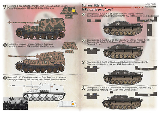 Print Scale 72451 1:72 Sturmartillerie and Panzerjager Aces