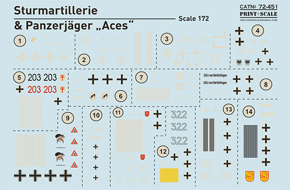 Print Scale 72451 1:72 Sturmartillerie and Panzerjager Aces