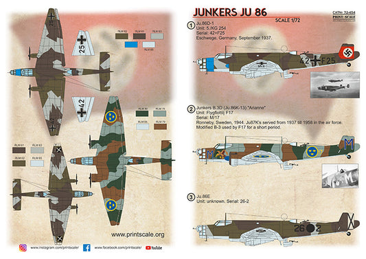 Print Scale 72454 1:72 Junkers Ju-86