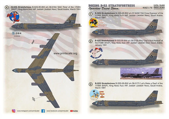 Print Scale 72459 1:72 Boeing B-52 Stratofortress Operation Desert Storm