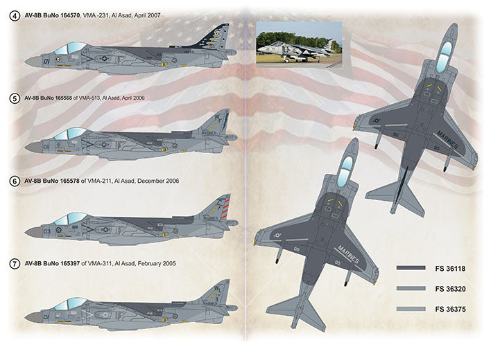 Print Scale 72463 1:72 McDonnell-Douglas AV-8B Harrier II Units of Operation Iraqoi Freedom I-VI