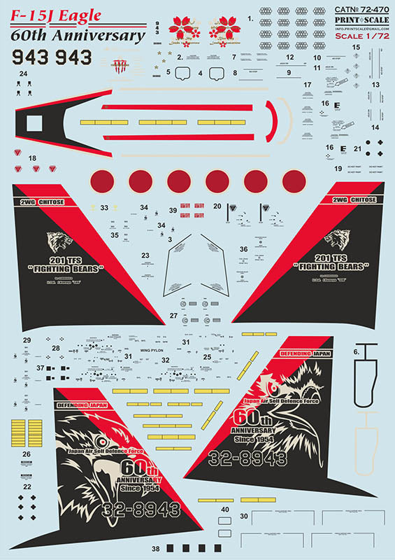 Print Scale 72470 1:72 McDonnell F-15J Eagle 60th Anniversary Part 2