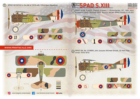 Print Scale 72471 1:72 SPAD S.XIII