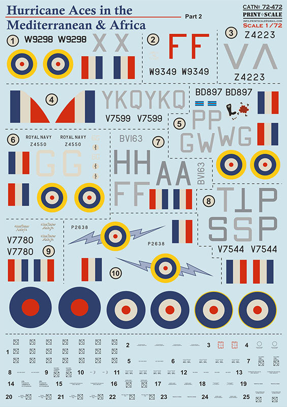 Print Scale 72472 1:72 Hawker Hurricane Aces in the Mediterranean & Africa Part 2