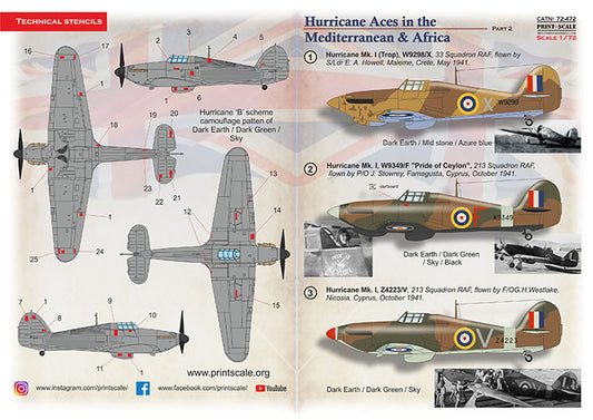 Print Scale 72472 1:72 Hawker Hurricane Aces in the Mediterranean & Africa Part 2