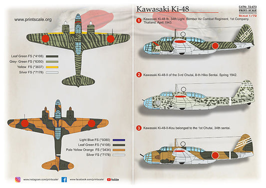 Print Scale 72473 1:72 Kawasaki Ki-48