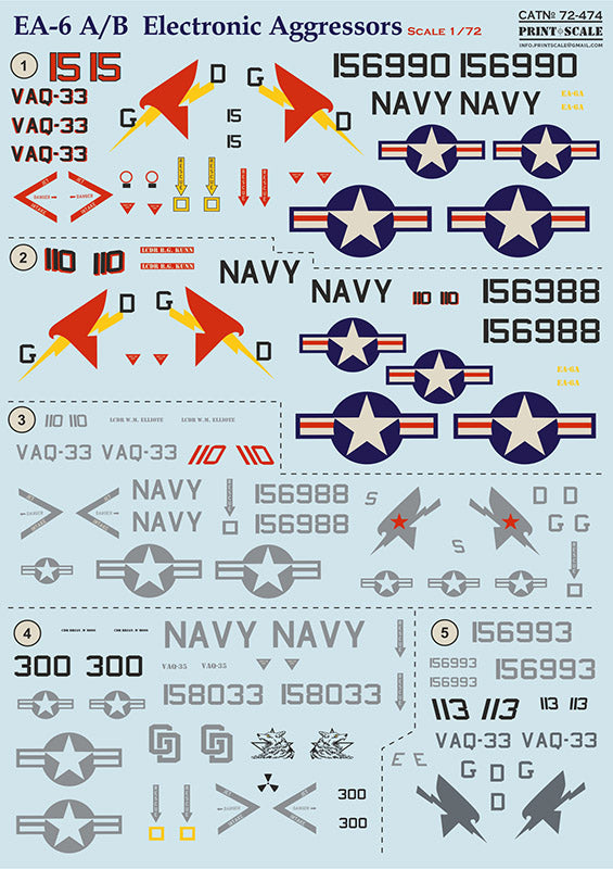 Print Scale 72474 1:72 Grumman EA-6A Intruder Electronic Aggressor