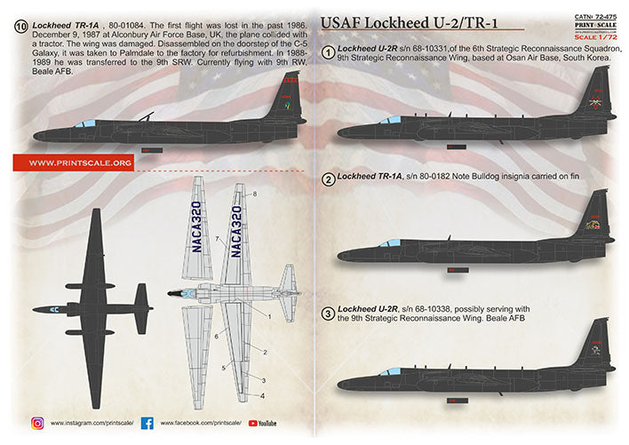 Print Scale 72475 1:72 Lockheed U-2/TR-1