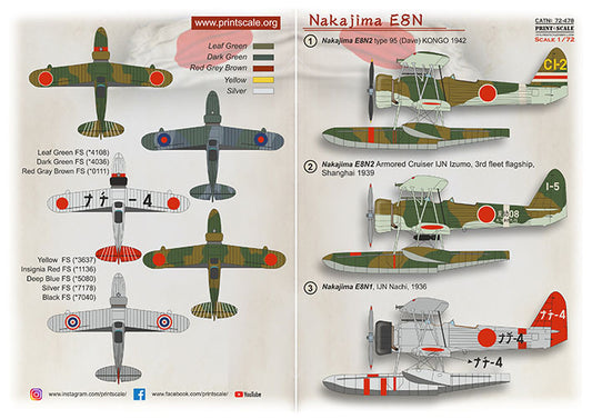 Print Scale 72478 1:72 Nakajima E8N2