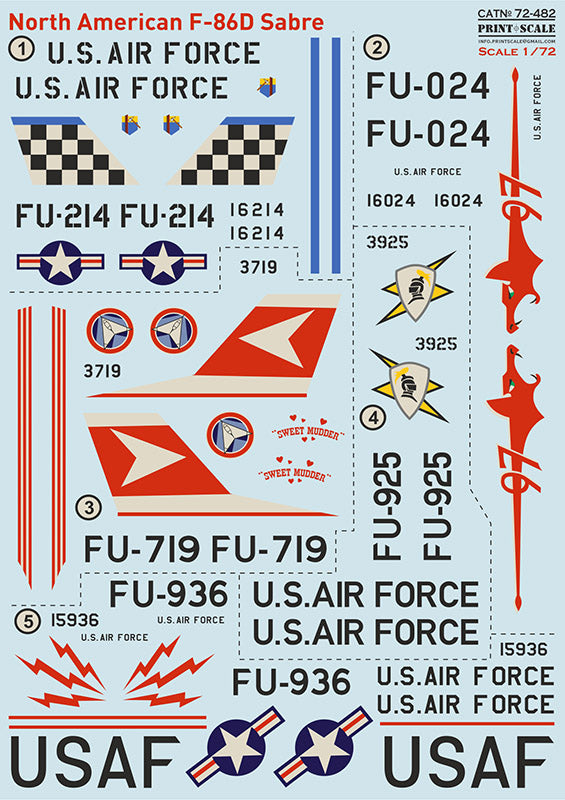 Print Scale 72482 1:72 North-American F-86D Sabre