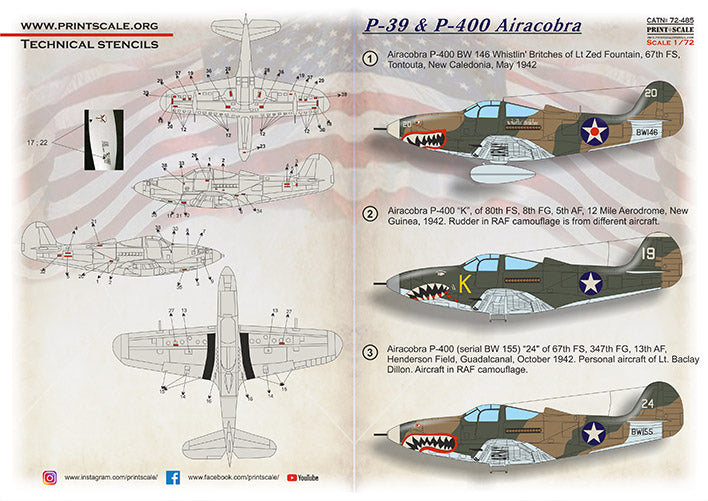 Print Scale 72485 1:72 Bell P-39 Airacobra