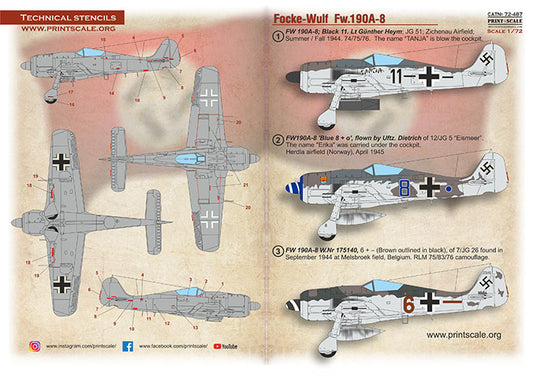 Print Scale PSL72487 1:72 Focke-Wulf Fw-190A-8