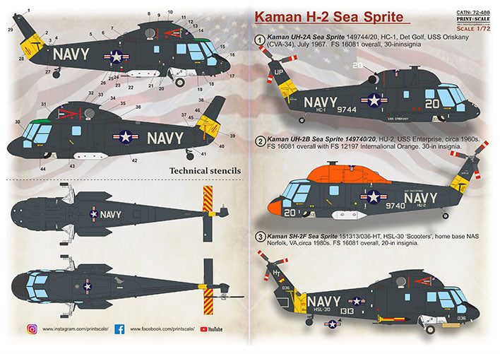 Print Scale 72488 1:72 Kaman Sea Sprite H-21