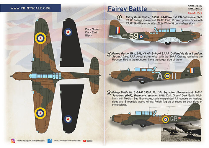 Print Scale PSL72489 1:72 Fairey Battle Part 2