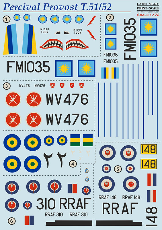 Print Scale PSL72491 1:72 Percival Provost T.51/52