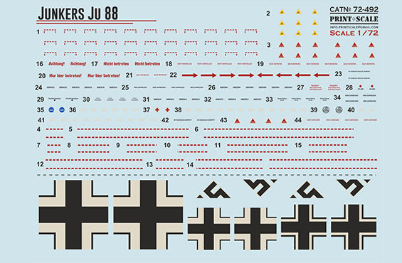 Print Scale PSL72492 1:72 Junkers Ju-88A