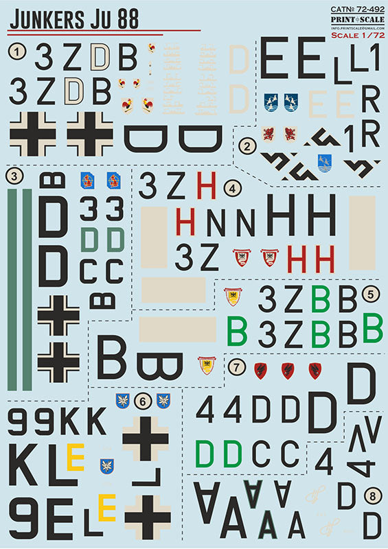 Print Scale PSL72492 1:72 Junkers Ju-88A
