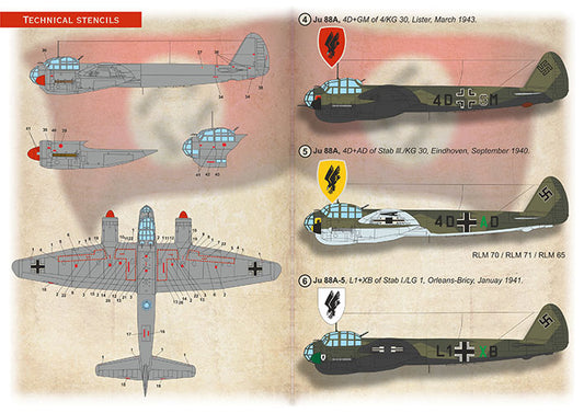 Print Scale PSL72494 1:72 Junkers Ju-88 Kampfgeschwader on the Western Front