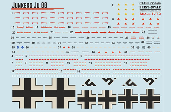 Print Scale PSL72494 1:72 Junkers Ju-88 Kampfgeschwader on the Western Front