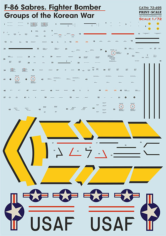 Print Scale 72-495 1:72 F-86F Sabre Fighter Bomber Groups of the Korean War