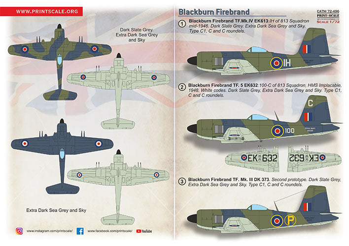 Print Scale 72-496 1:72 Blackburn B.46 Firebrand TF Mk.5