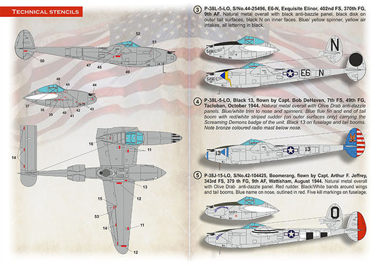 Print Scale 72-498 1:72 Lockheed P-38 Lightning in Bare Metal