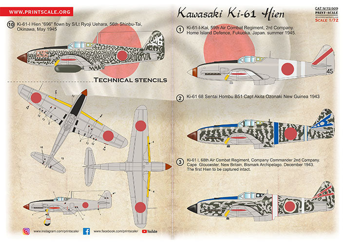 Print Scale 72509 1:72 Kawasaki Ki-61