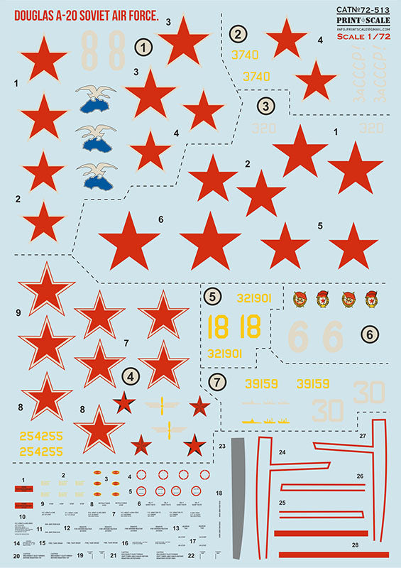 Print Scale 72513 1:72 Douglas A-20 Soviet Air Force
